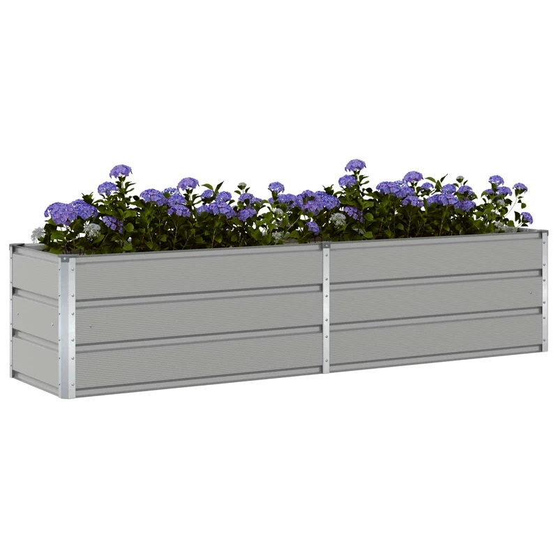 Jardinera Gris Claro 195 X 50 X 45 Cm Acero Galvanizado