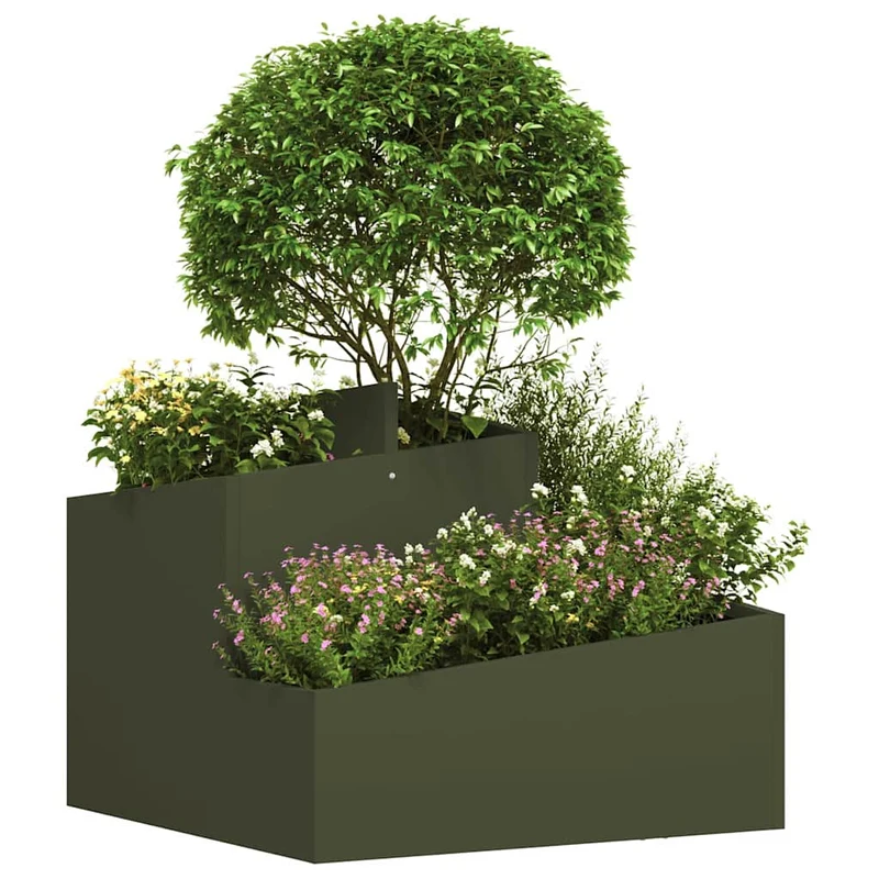Macetero De Jardín Verde Oliva 60 X 60 X 50 Cm