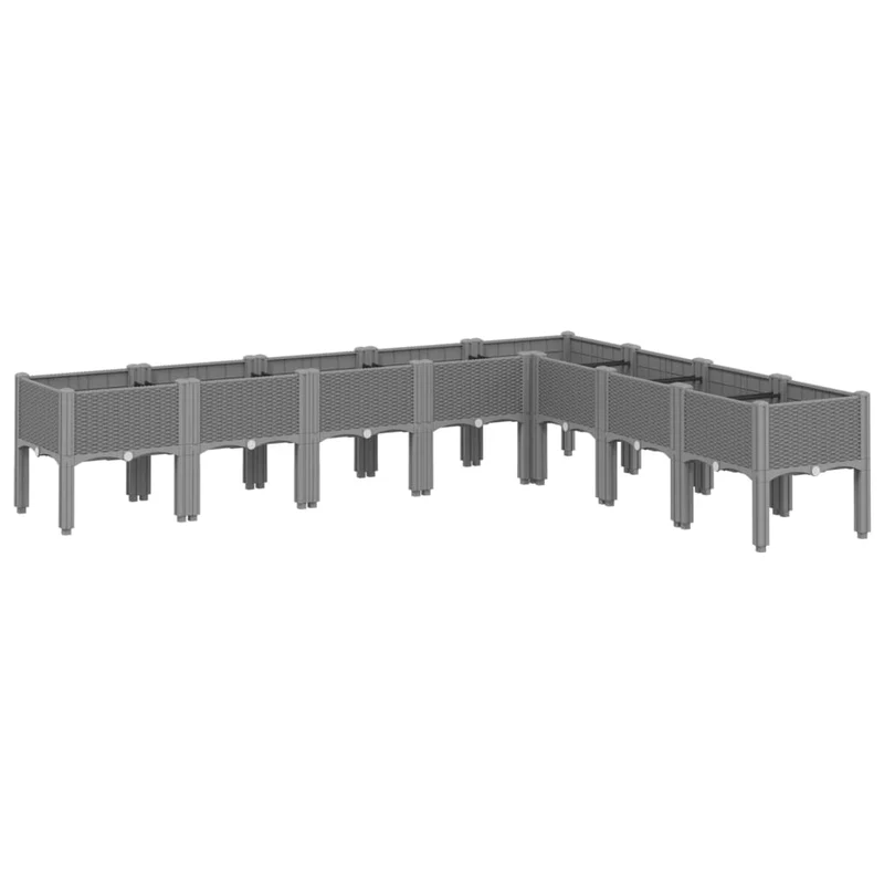 Jardinera Con Patas Pp Gris Claro 200x160x42 Cm