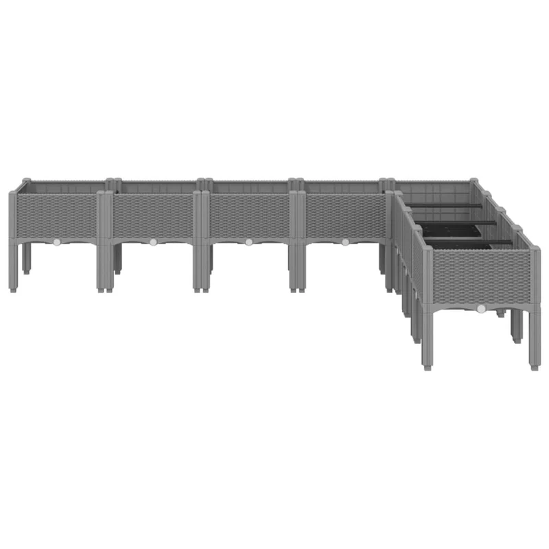 Jardinera Con Patas Pp Gris Claro 200x160x42 Cm