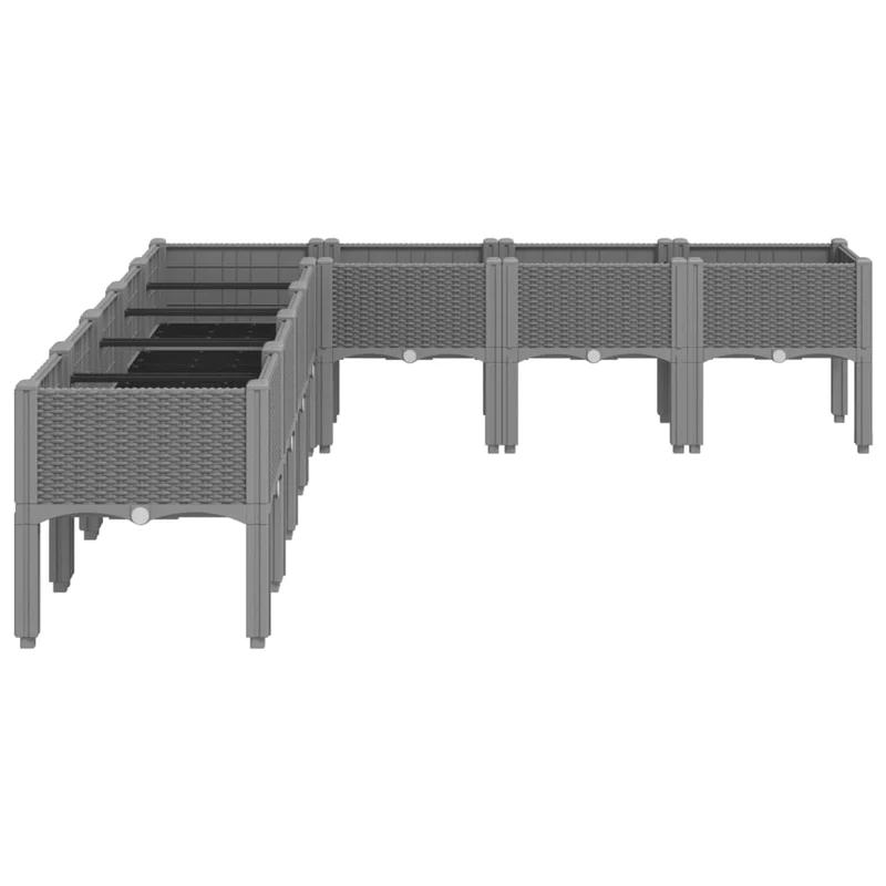 Jardinera Con Patas Pp Gris Claro 200x160x42 Cm