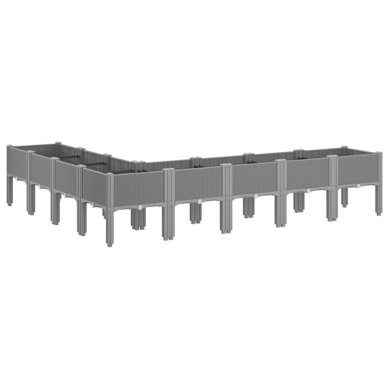 Jardinera Con Patas Pp Gris Claro 200x160x42 Cm