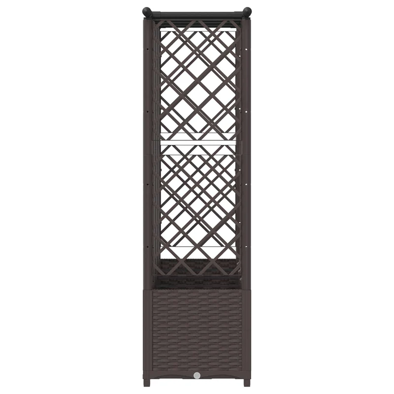 Cama Elevada Con Trellis Y Techo Marrón 202 X 40 X 136 Cm Pp