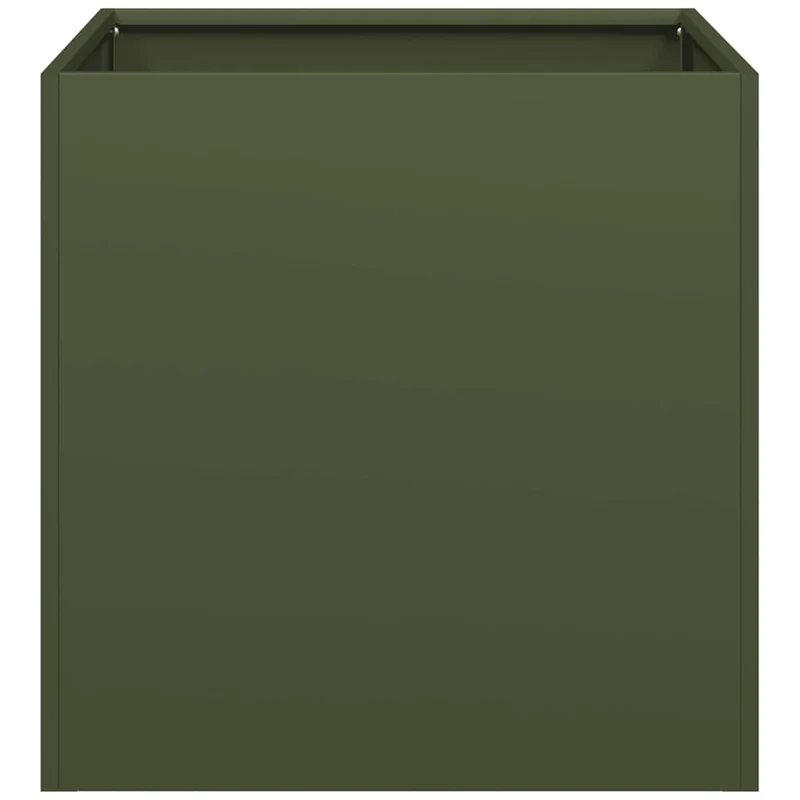 Jardinera De Acero Laminado En Frío Verde Oliva 40x40x40 Cm