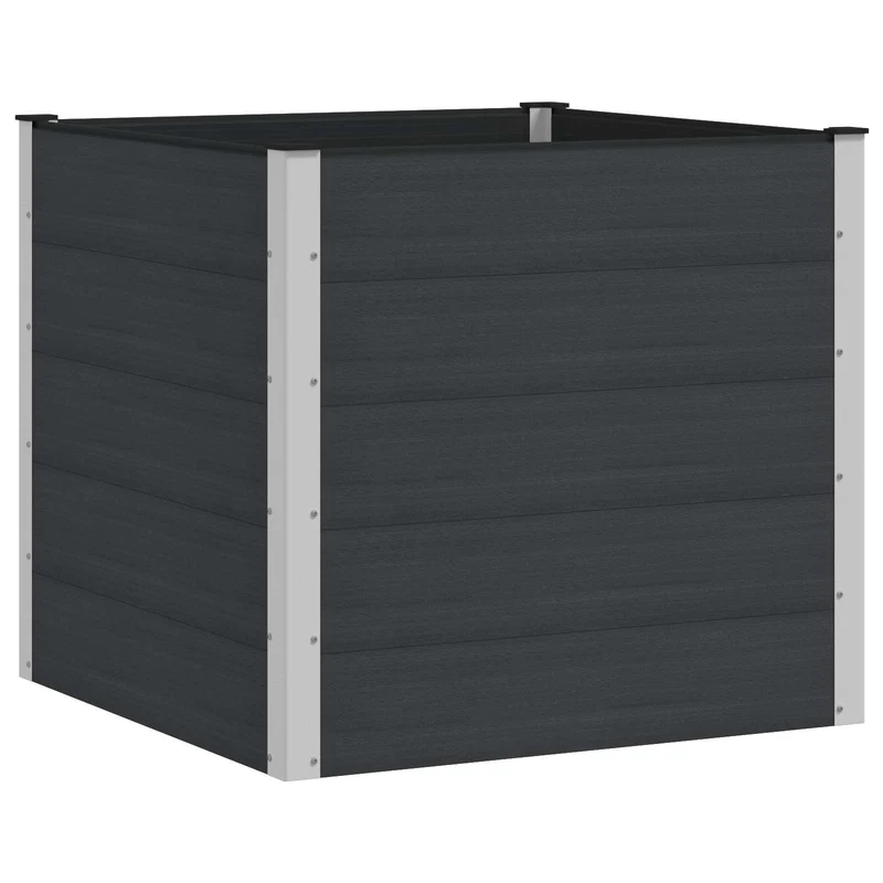 Arriate Elevado Negro 100 X 100 X 91 Cm Wpc Y Aluminio