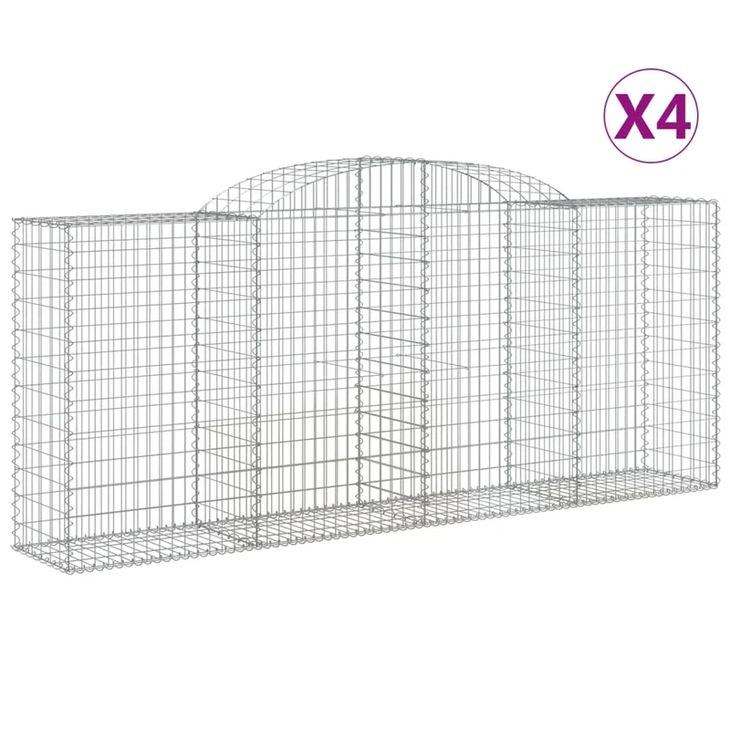 Cestas De Gaviones 4 Uds Forma De Arco Hierro 300x50x120/140 Cm