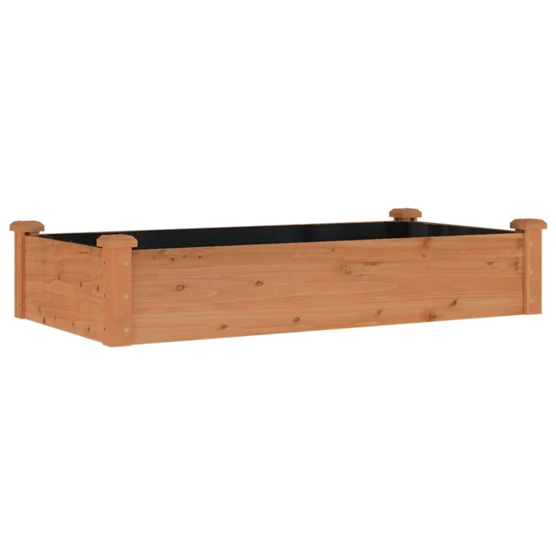 Jardinera Arriate Forro Madera Maciza Abeto Marrón 120x60x25 Cm