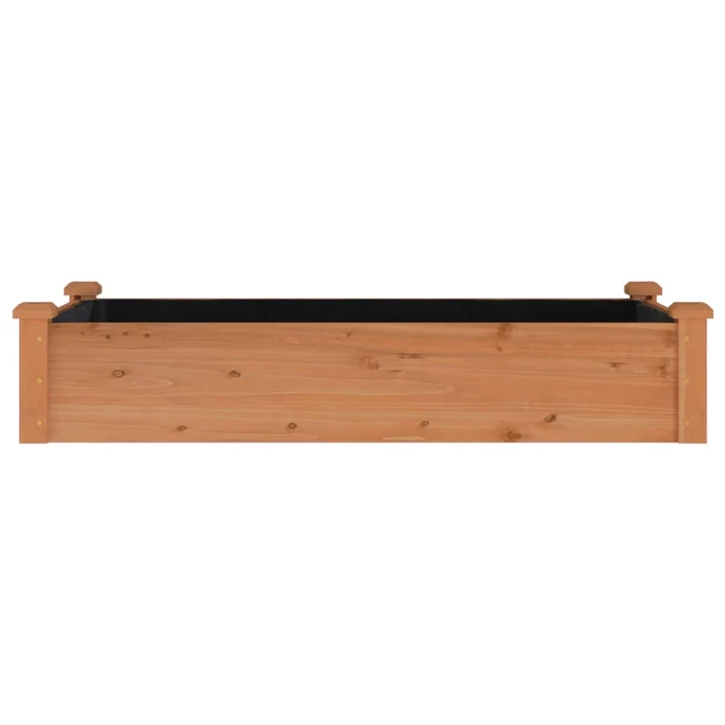 Jardinera Arriate Forro Madera Maciza Abeto Marrón 120x60x25 Cm