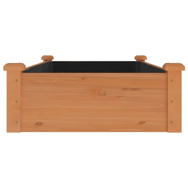 Jardinera Arriate Forro Madera Maciza Abeto Marrón 120x60x25 Cm