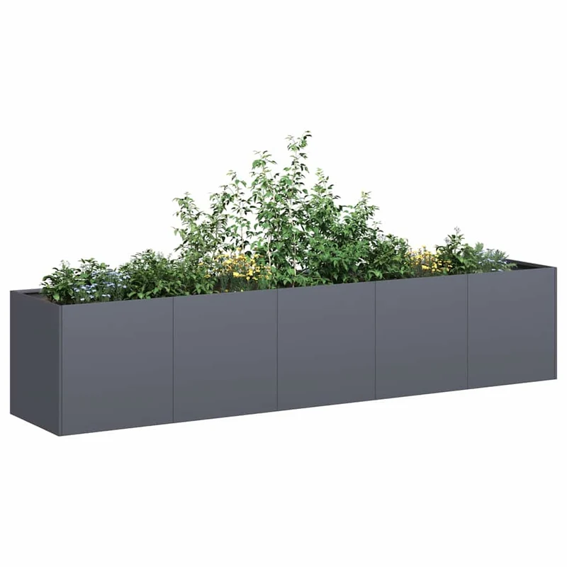 Jardinera Antracita 200x40x40 Cm Acero Laminado En Frío