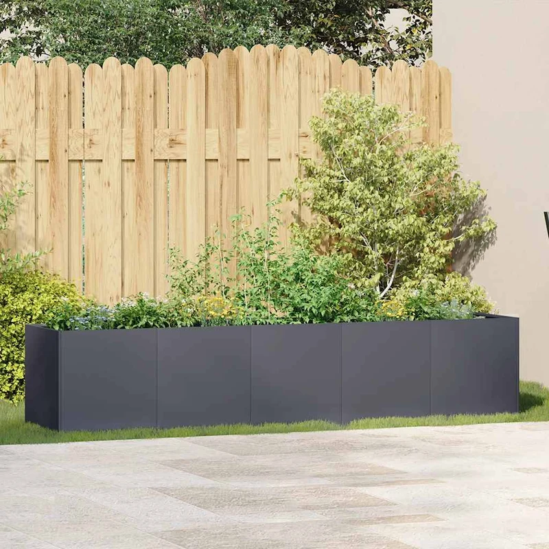Jardinera Antracita 200x40x40 Cm Acero Laminado En Frío