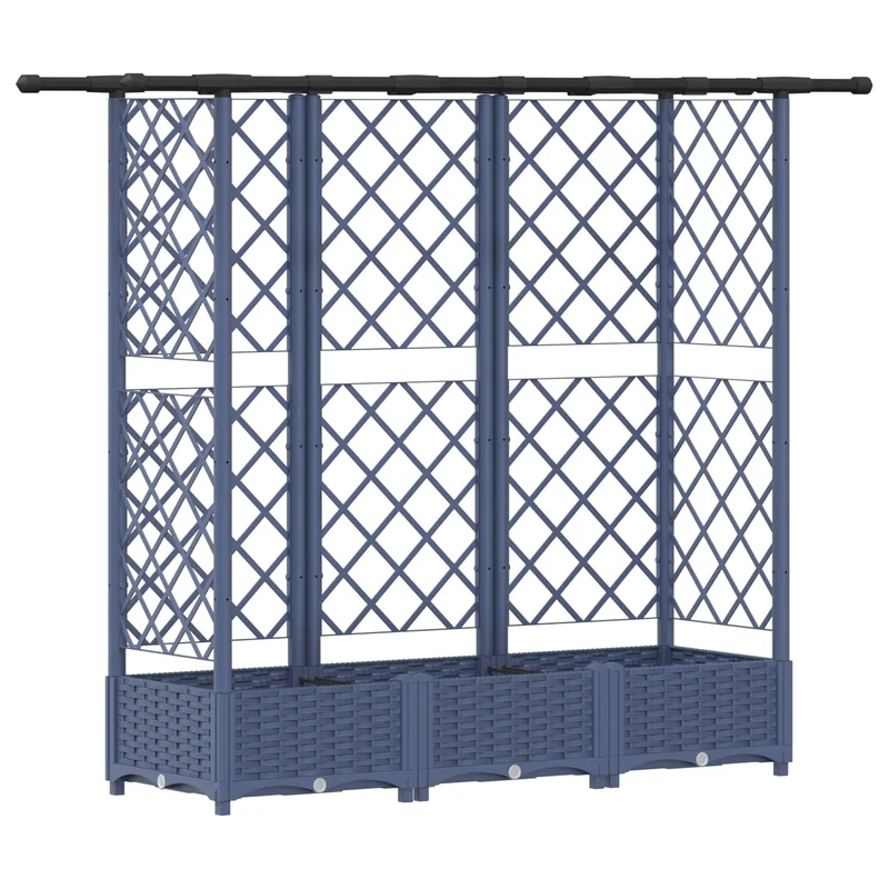 Cama Elevada Con Trellis Y Techo Gris 164 X 40 X 121 Cm Pp