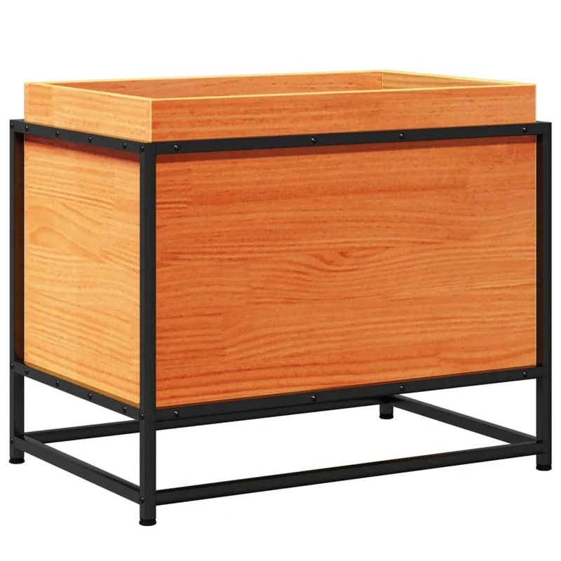 Jardinera De Madera Maciza Pino Marrón Cera 60x40x50 Cm