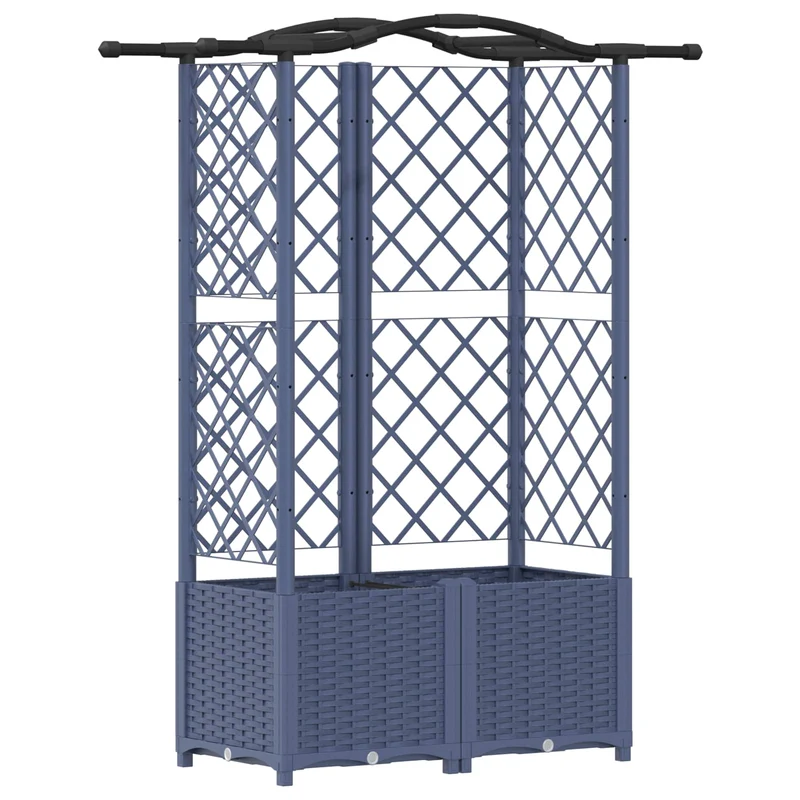 Cama Elevada Con Trellis Y Techo Gris 122 X 40 X 138 Cm Pp