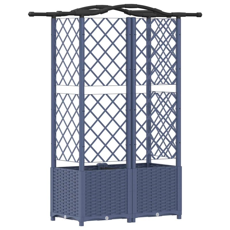 Cama Elevada Con Trellis Y Techo Gris 122 X 40 X 138 Cm Pp