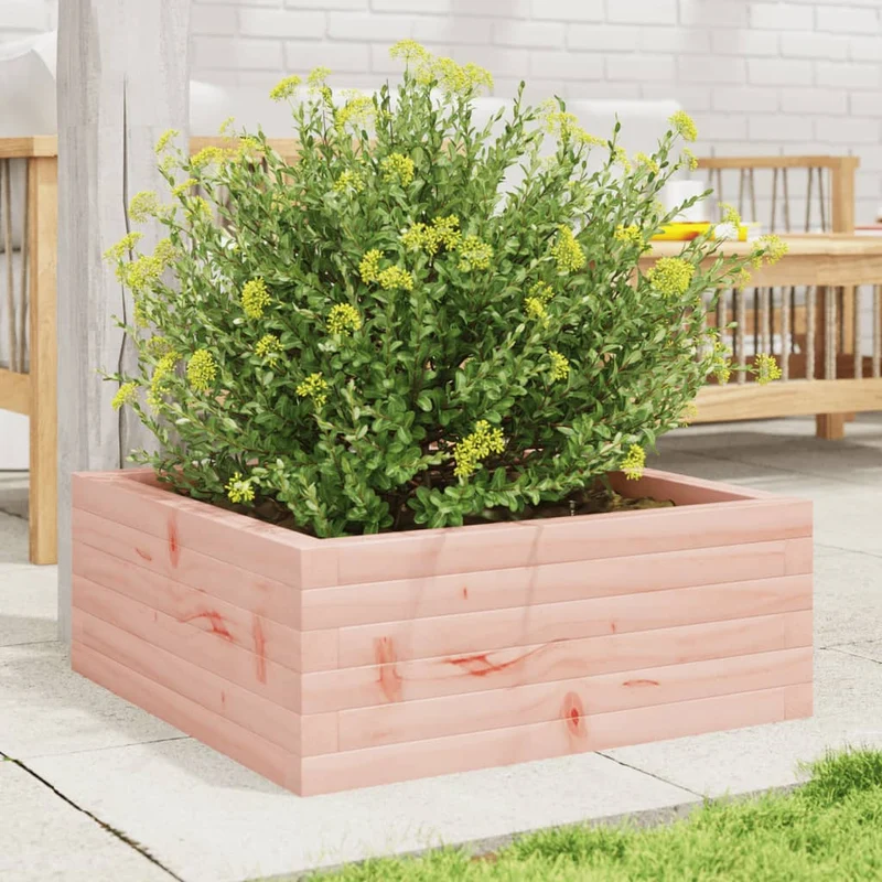 Jardinera De Madera Maciza De Abeto Douglas 60x60x23 Cm
