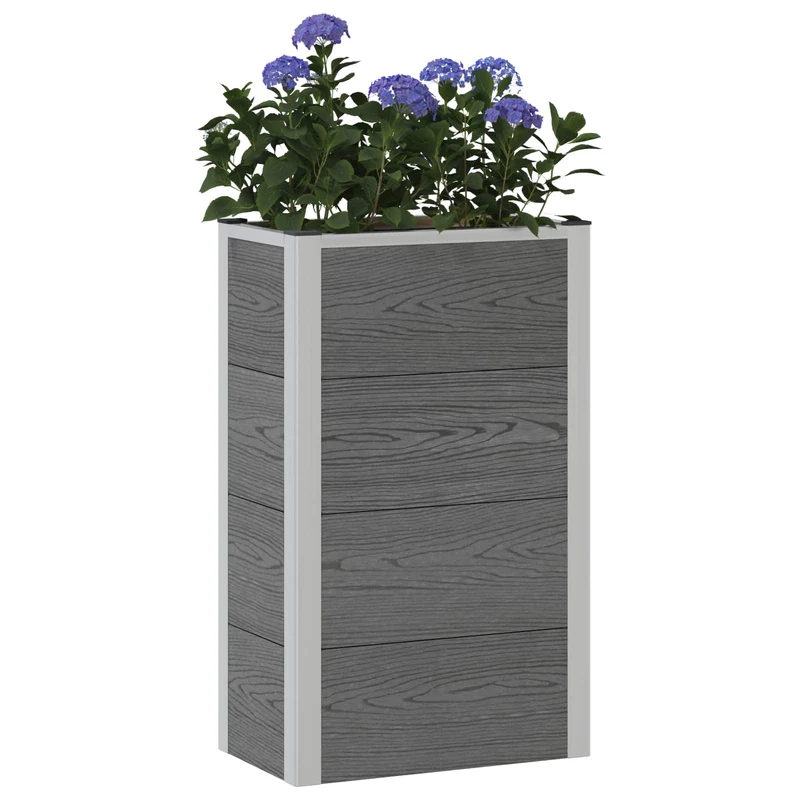 Arriate Elevado Gris 50 X 30 X 82 Cm Wpc Y Aluminio