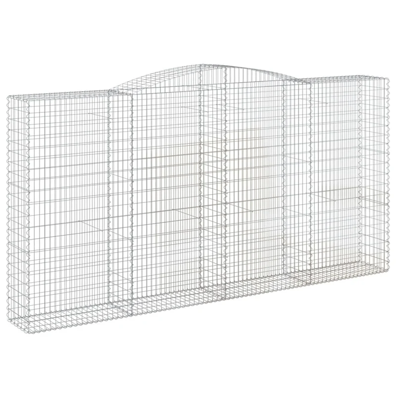 Cestas De Gaviones 5 Uds Forma De Arco Hierro 400x50x200/220 Cm