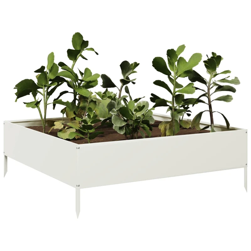 Arriate De Acero Blanco 100x100x33,5 Cm