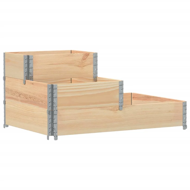 Arriate Elevado De 3 Niveles Madera Maciza De Pino 120x80 Cm