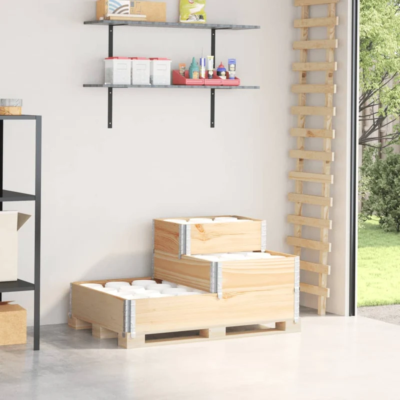 Arriate Elevado De 3 Niveles Madera Maciza De Pino 120x80 Cm