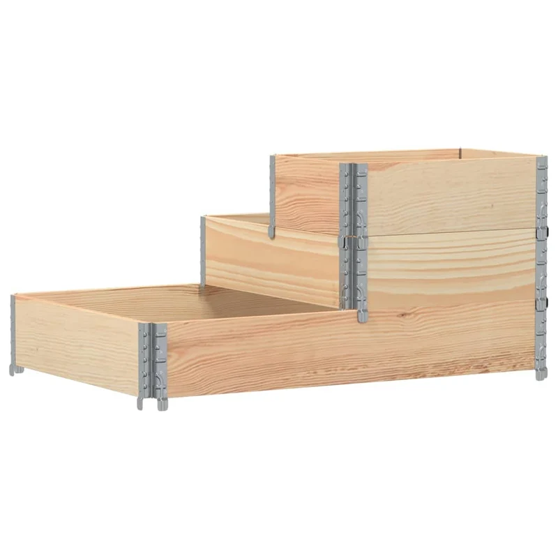 Arriate Elevado De 3 Niveles Madera Maciza De Pino 120x80 Cm