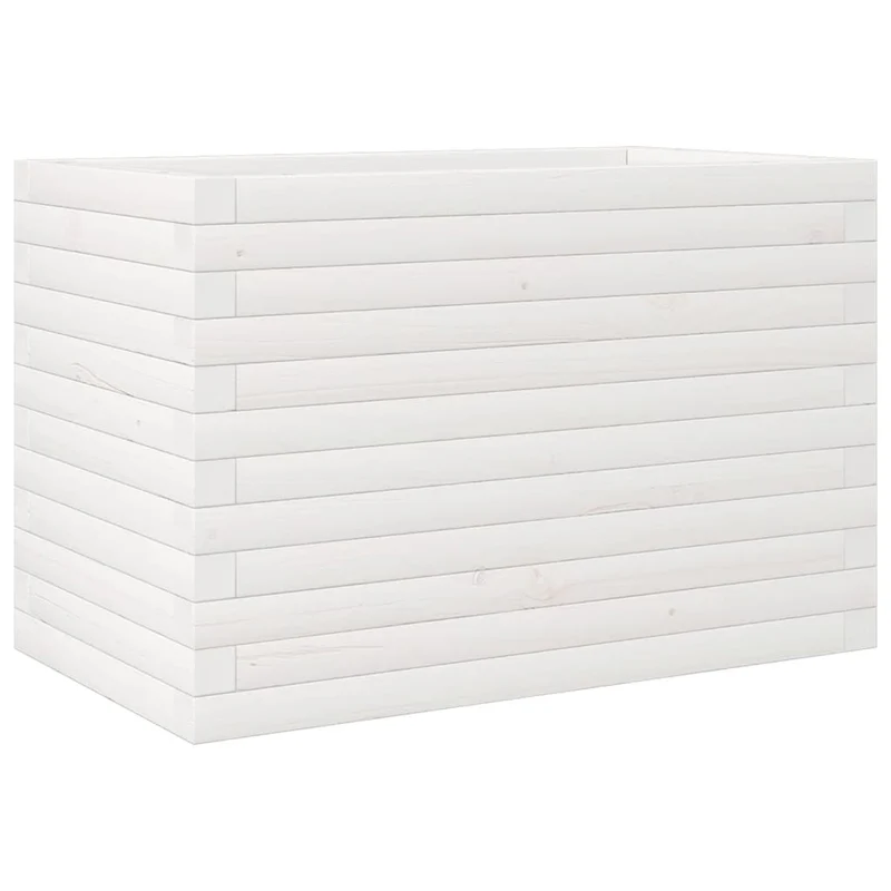 Jardinera De Madera Maciza De Pino Blanco 70x40x45,5 Cm