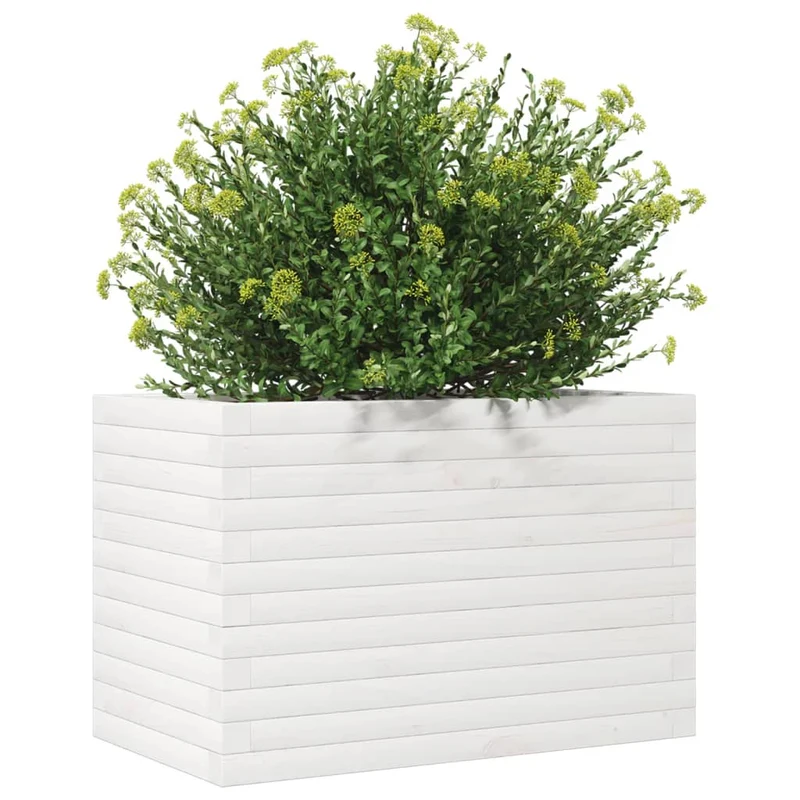 Jardinera De Madera Maciza De Pino Blanco 70x40x45,5 Cm
