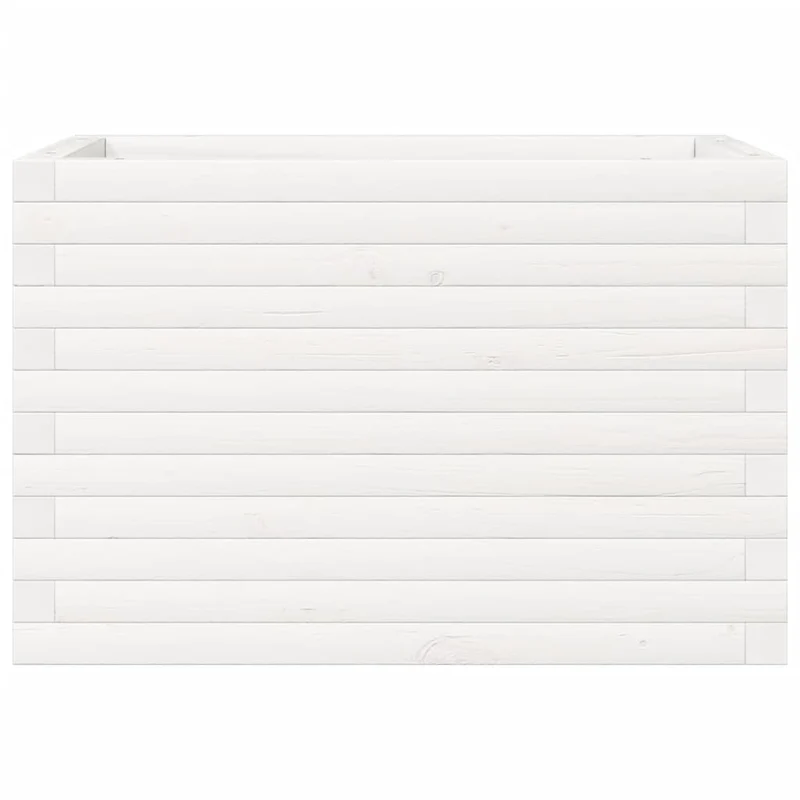 Jardinera De Madera Maciza De Pino Blanco 70x40x45,5 Cm