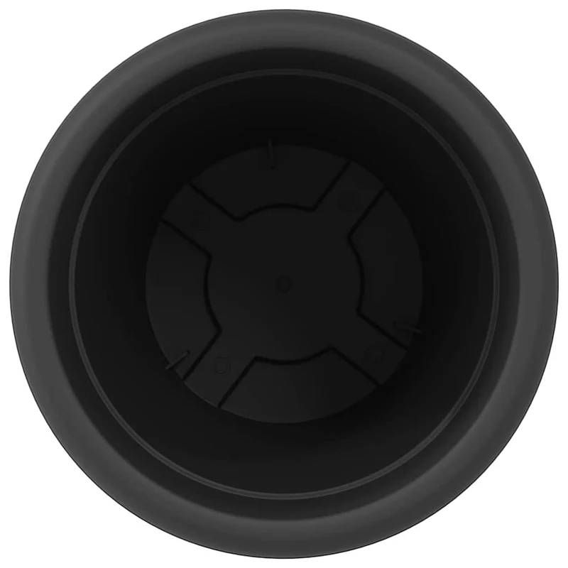 Maceta Redonda Para Flores 6 Uds. Negro Ø 39 X 32 Cm Plástico