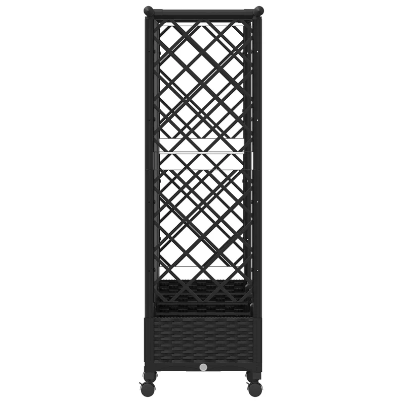 Cama Elevada Con Trellis Y Techo Negro 202,5 X 40 X 127 Cm Pp
