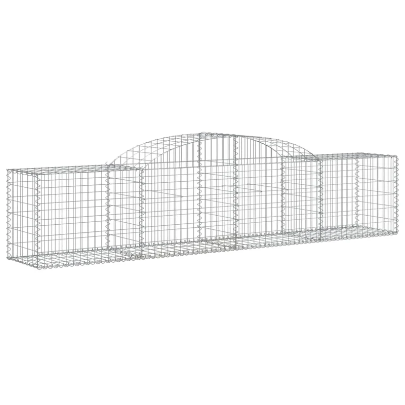 Cestas De Gaviones 12 Uds Forma De Arco Hierro 300x50x60/80 Cm