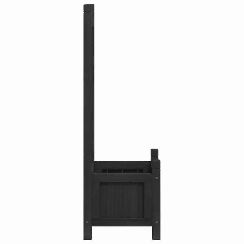 Jardinera Con Enrejado Negro 40x30x90 Cm Madera Maciza De Abeto
