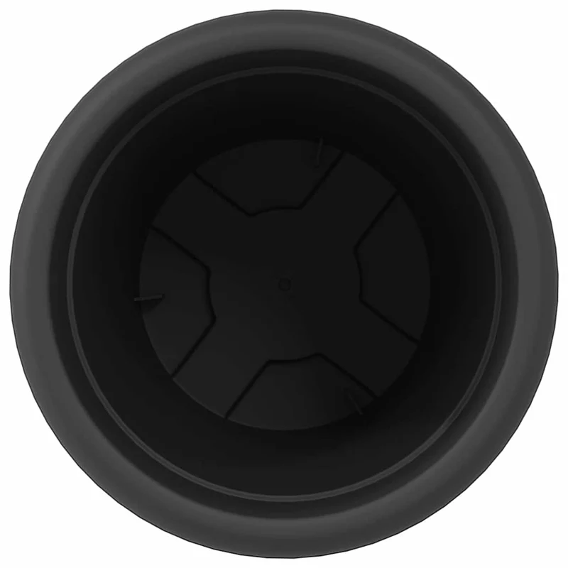 Maceta Redonda Para Flores 6 Uds. Negro Ø 30 X 25 Cm Plástico
