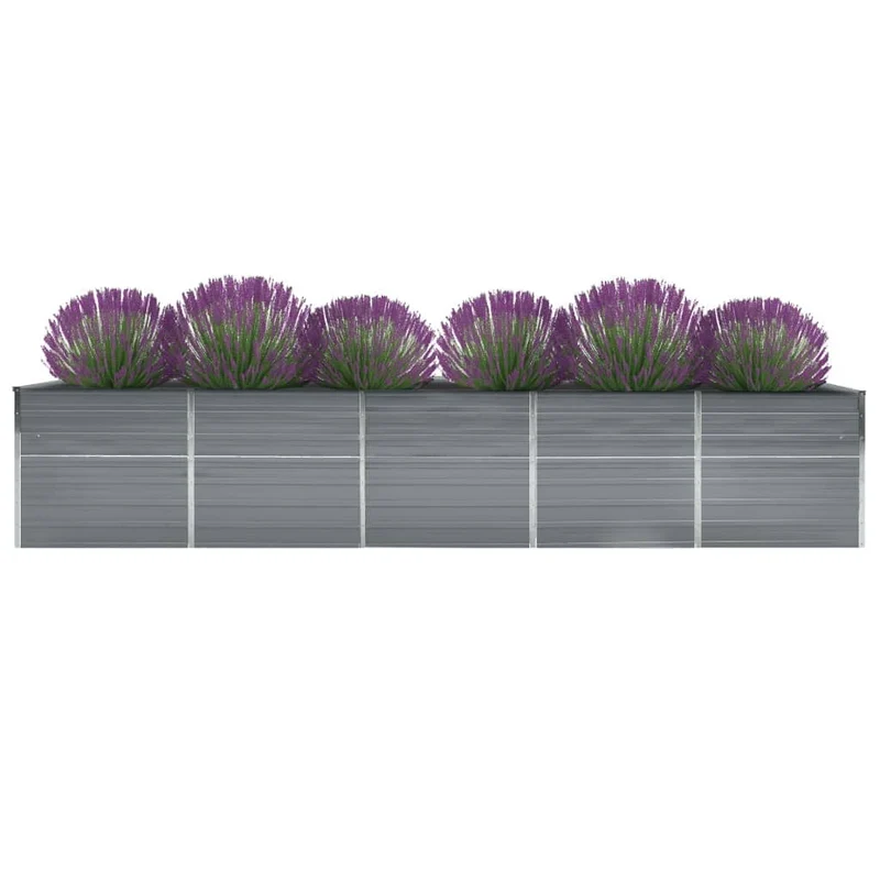 Arriate De Acero Galvanizado Gris 400x80x45 Cm