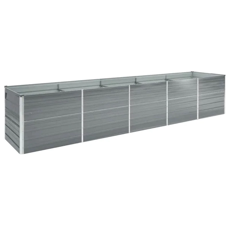 Arriate De Acero Galvanizado Gris 400x80x45 Cm