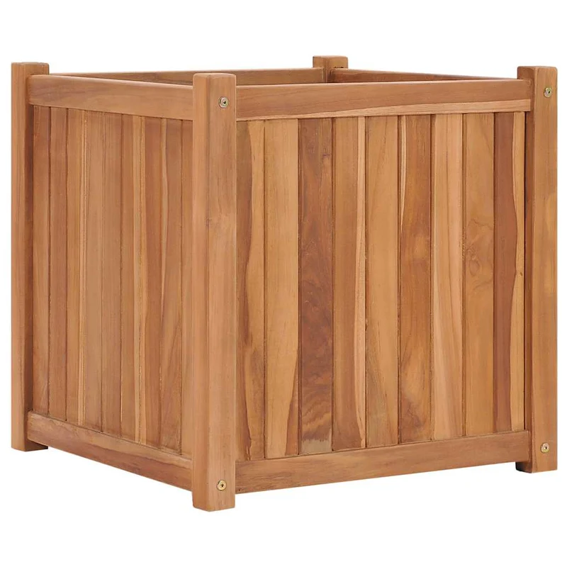 Arriate Elevado Madera Maciza De Teca 50x50x50 Cm