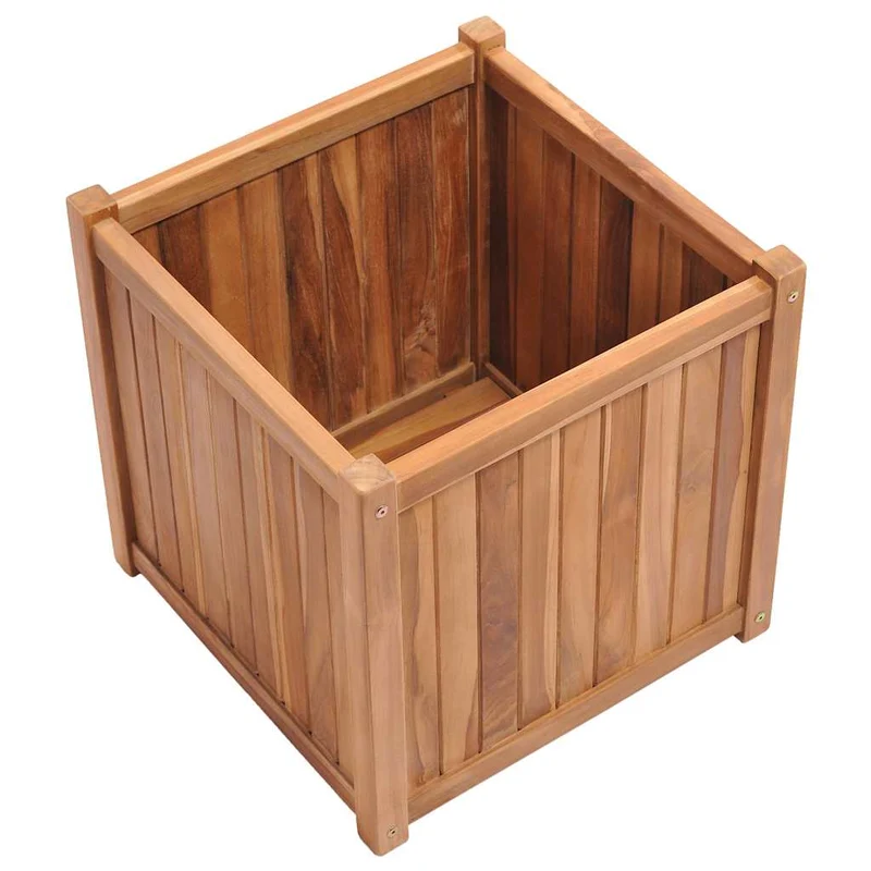 Arriate Elevado Madera Maciza De Teca 50x50x50 Cm