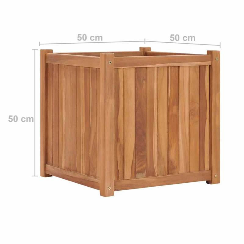 Arriate Elevado Madera Maciza De Teca 50x50x50 Cm
