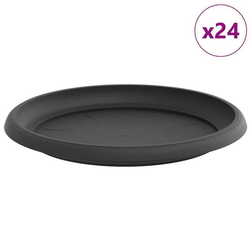 Bandeja Redonda Para Flores 24 Uds. Negro Ø 23,5 X 2,5 Cm