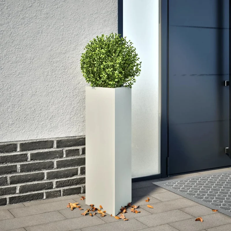 Jardineras Triangulares 2 Uds Acero Negro 30x26x75 Cm