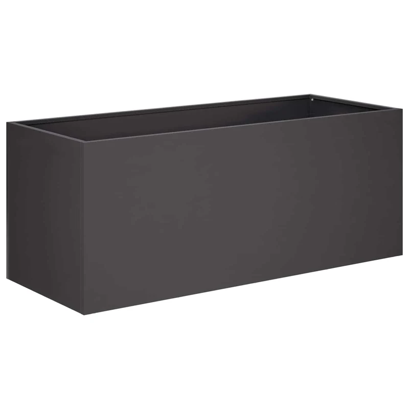 Macetero De Jardín 2 Uds. Negro 80 X 40 X 40 Cm