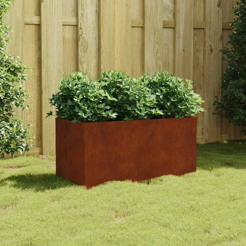 Maceta De Acero Corten 80x40x40 Cm