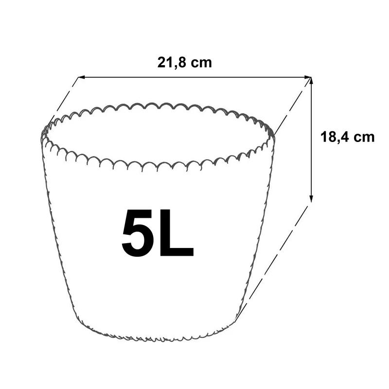 Maceta Redonda 5l Prosperplast Splofy De Plastico En Color Blanco, Ø21,8 X 18,4 Cm
