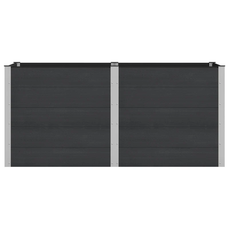 Arriate Elevado Negro 200 X 100 X 91 Cm Wpc Y Aluminio