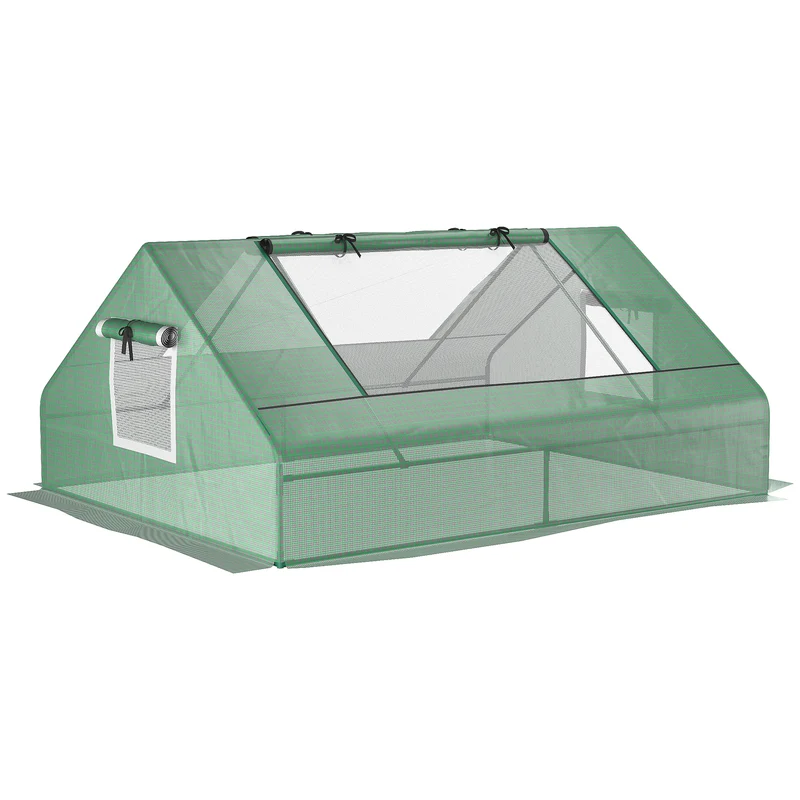 Outsunny Invernadero De Exterior Con 4 Ventanas Enrollables 180x140x80 Cm Verde