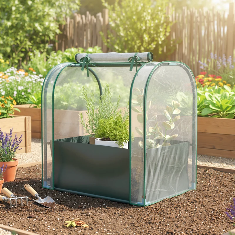 Outsunny Mini Invernadero Con Bolsa Para Plantar 68x50x70 Cm Para Jardín Verde