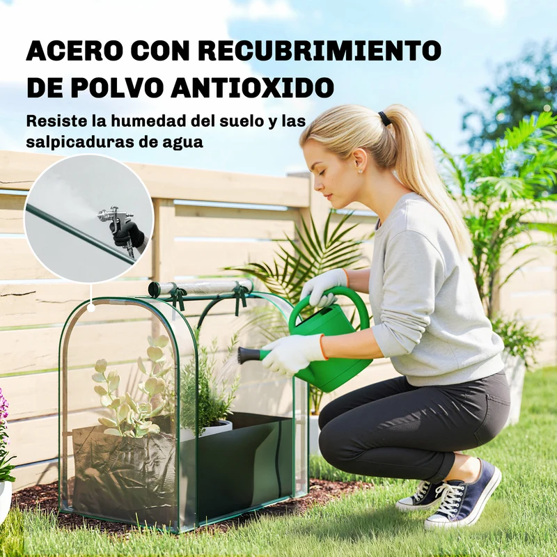 Outsunny Mini Invernadero Con Bolsa Para Plantar 68x50x70 Cm Para Jardín Verde