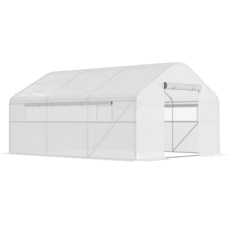 Outsunny Invernadero De Exterior 4x3x2 M Con Cubierta De Pe Anti-uv Blanco