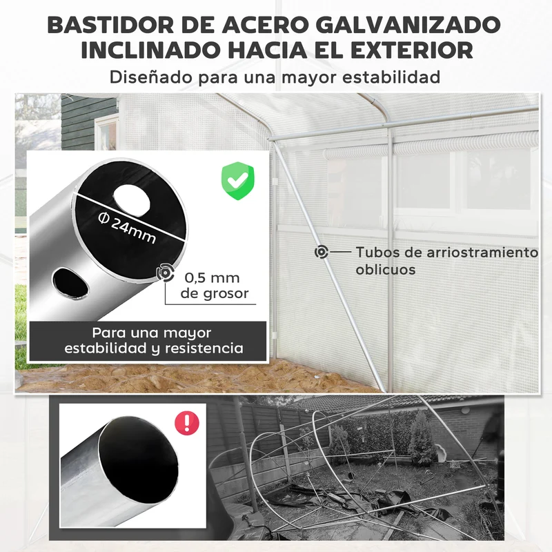 Outsunny Invernadero De Exterior 4x3x2 M Con Cubierta De Pe Anti-uv Blanco